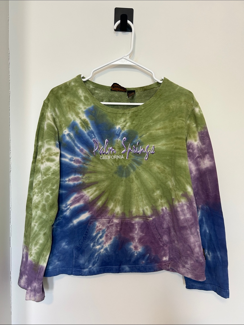 Palm Springs California Tie-Dye Sweatshirt - Green Blue Purple